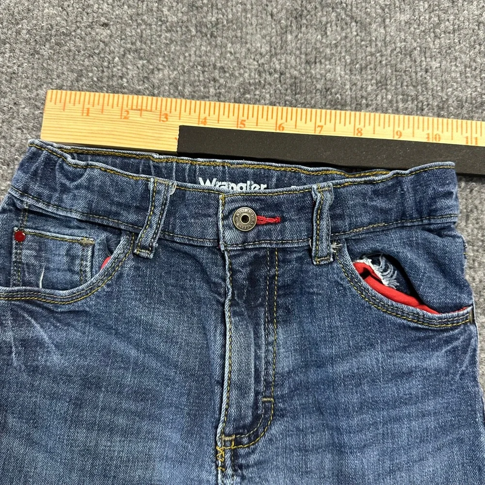 Wrangler Jeans Boys Size 7 Regular Blue Slim Fit Adjustable Waist Denim 5TELWDN